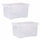 CHPL 2x 60 Litre Large Crystal Clear Plastic Storage Box With Secure Clip on Lid Stackable Organizing Box Transparent Container For Bedroom, Garage, Office (60 Litre)