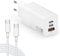 65W USB C GaN Chargeur Rapide 3 Ports avec Câble USB-C Compatible avec iPhone 15 Plus Pro Max/14/13/12, Galaxy S23/S22, Mac Book Pro/Air, iPad Pro, Steam Deck, Pixel,Pixel et Plus (Blanc)