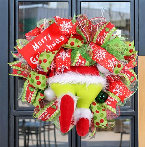 Griechische Weihnachtsdekoration, 50,8 cm, griechischer Türkranz, Bauernhaus-Girlande, Ornamente, skurriler Bandkranz, Party-Dekoration für Haustür, Veranda, Fenster, Wand, Weihnachtsbaum, Kamin