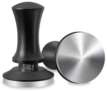Kaffee Tamper 51mm, Espresso Tamper mit 30lbs Anpressdruck, 304 Edelstahl Base Kaffeepresse, Aluminiumlegierung Kaffee Tamper für Cafes und Kaffeeliebhaber