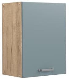 Vicco Hängeschrank R-Line, hängender Küchenschrank, Blau-Grau/Goldkraft Eiche, 45 cm