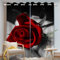 WEQEER Rote Rose Verdunkelungsvorhang Kinderzimmer Blickdichter Vorhang Rote Rosenblätter Ösenschal 2Er Set Vorhänge Romantische Rote Rosen Muster Gardinen (2,183×160BxH (91.5×160cm×2))