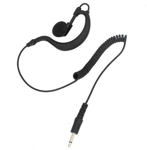 XUXN 3.5mm Listen Only Earpiece, G Shape Soft Ear Hook, Black, Unisex Adults, Professionals, Security, Military, Noisy Environments, Earpiece