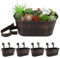 BOFUNX 4pcs Hängetöpfe Set Vintage Pflanztopf Blumentopf Übertopf mit Haken Balkon Blumentopf Hängend für Dekotation Balkon Draussen Innenwand Garten Wand (Vintage Schwarz 27.5×14×22cm)