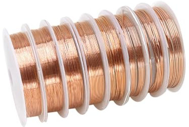 8 Rolls Copper Jewelry Beading Wire Mixed Sizes Art Craft Wire Bracelet Necklace Making Wire Gem Wrap Wire Flexible Beaded Wire DIY Project Wire for Beginner Practice
