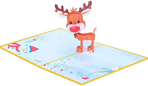 Hirsch Elch Weihnachtskarten für Weihnachtsmann Handgemachte 3D-Grußkarten für Grußkarten Weihnachten Urlaub X Weihnachtspostkarten 3D Weihnachtskarten-Kit Grußkarte 3D Karten