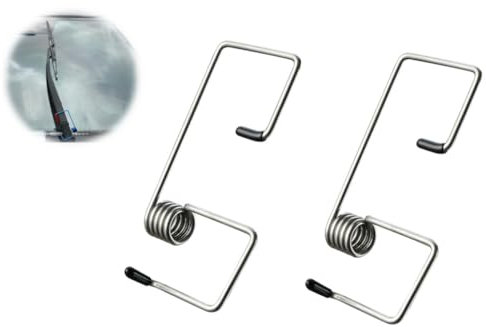 2PCS Scheibenwischerarm-Druckfederverstärker, Edelstahl-Wischerarm-Druckfedersatz, Autowischer-Federverstärker verbessern die Wischerleistung (Silber)