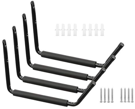 rockible 4x Kayak Hangers Wall Mount Kayak Storage Rack Kayak Holder Outdoor Organizer Kayak Hooks for Indoor Snowboards Bikes Dock