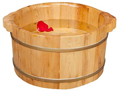 GANGUIO Fußfass, Massage-Badeeimer aus Holz, handgefertigt, Fußbäder, Glatte Oberfläche, Badezimmer-Zubehör