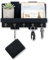 Walasis Wooden Key Holder for Wall: Hooks With Shelf - Modern Letter Rack - Hanger Wall Mounted Home Decor for Hallway Kitchen Office (Black)