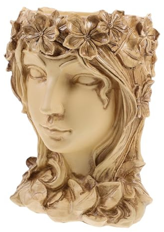 Parliky 1pezzi Vaso Decorativo in Resina Forma Di Ragazza Per Piante Succulente Fioriera Da Giardino e Contenitore Per Piante Da Interno Design Unico Per Mobile Desktop Balcone e Casa