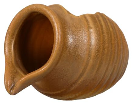 Cabilock Tischbrunnen Tonkrug Keramik Wasserspiel Garten Terrasse Balkon Wasserzirkulation Fließendes Wasserornament Sauerstoffanreicherung Für Aquatisches Ökosystem Gelb