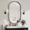BEAUTYPEAK Miroir Mural Noir - Ovale Noir Cadre Profond Miroir de Salle de Bain, 51x91 cm Cadre Ovale en Aluminium Miroir, Miroir Mural Suspendu pour Couloir, Salon, Black Wall Mirror