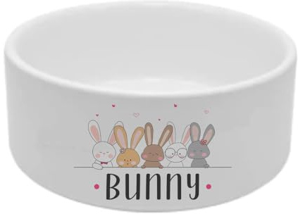 Bunny Bowl, Rabbit bowl Design, Ceramic 18.5cm x 8cm Pet Bowl, Feeding/Water Dog Bowl.