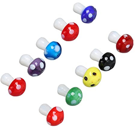 50 Cuentas de Setas, Abalorios de Cristal de Murano, Cuentas de Cristal de Setas Coloridas para Pulsera, Collar, Adorno de Setas para Joyería, Manualidades, Collares, Pulseras y