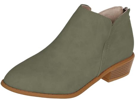 Generico Tronchetti Donna Invernali Eleganti, Stivaletti da Donna Morbidi Tacco Basso, Tronchetti Antivento Stivaletti Comoda Neri Stivali Donna Bassi, Stivali Texani Donna con Tacco Bassi