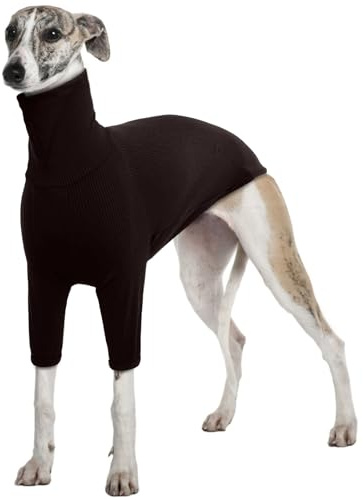 Windhund Pullover, Windhund Winter Jacke Strickpullover Hund Groß Greyhound Hundemantel Windhund Schlafanzug Jacke Salukis Mantel(Braun, 2XL)