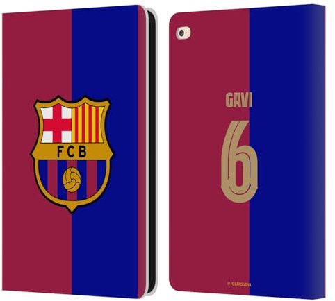 Head Case Designs sous Licence Officielle FC Barcelona GAVI 2024/25 Joueurs Home Kit Étui Portefeuille en Cuir Compatible avec Apple iPad Air 2 (2014)