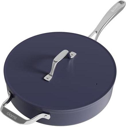 CIARRA Cookware Nonstick Saute Pan Non Toxic Deep Saute Pan 28cm PTFE&PFOA Free, Oven Safe, Blue