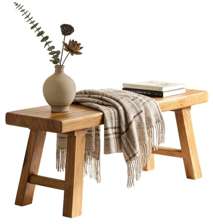JOSIAHCQ Sitzbank Holz Esszimmer Hocker Flur Küchenbank Eckbank Esszimmerbank Bettbank Fußhocker Garderobenbank Ottoman für Schlafzimmer Küche Eingang(80cm(31.5in))