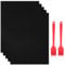 BNGXR Tapis de Cuisson Barbecue, 5 Pièces 60 x 40 cm Tapis Barbecue Set, Papier BBQ Réutilisable avec Brosse, Non Stick Four en Téflon Tapis de Cuisson, Nettoyage Facile et Anti-adhérent, Sans PFOA