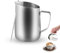 Zosenyer Pichet à Lait Inox, 450ml Pot a Lait Professionnel avec Marqueurs de Mesure et Plume à Latte Art, Idéal pour Cappuccino, Latte et Espresso, Convient au Lave-vaisselle