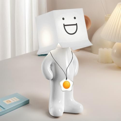 Umikk Lustige LED Tischleuchte Kreative A Little Shy Man Nachttischlampe, Ein kleiner schüchterner Mann“, USB-Aufladung Tischlampe Mit Schirm,Romantische LED Nachttischlampe Geschenk (Stil 2)