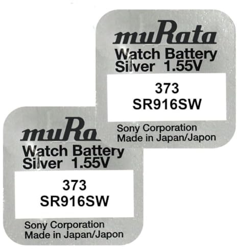Due Batterie bottone orologio Mu-rata 373 SR916SW ossido d'argento, 30 mAh, 1,55 V