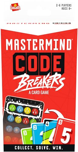 Goliath - Mastermind Code Breakers, Kartenspiel ab 8 Jahren, Familien- und Strategiespiel für 2 bis 6 Spieler, Entschlüssele die 5 Codes zu gewinnen, 3 Verschiedene Schwierigkeitsstufen, Reiseformat
