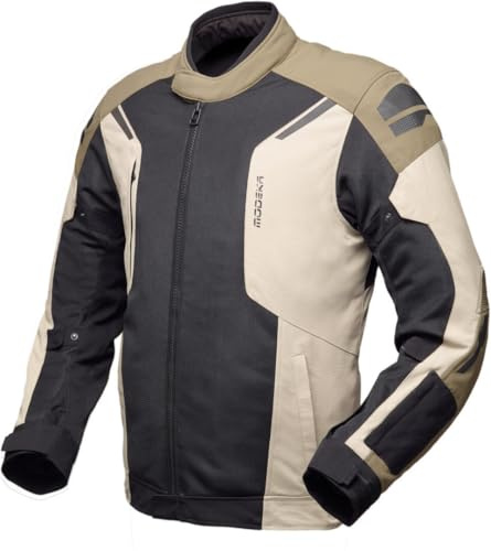 Modeka Khao Air II 2 schwarz sand khaki Motorradjacke CE wasserdicht Mesh mit Protektoren, M