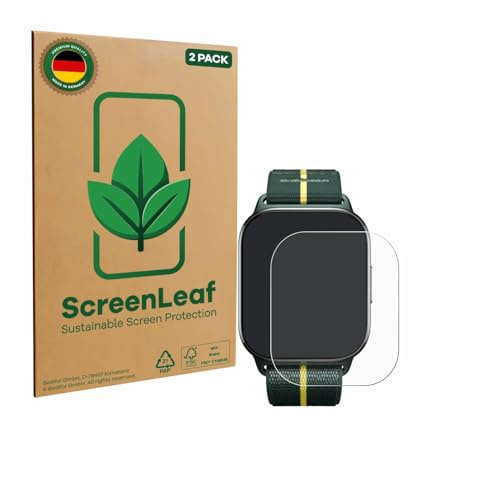 ScreenLeaf Schutzfolie für Motorola Moto watch fit | 2 Stück Transparenter Displayschutz Made in Germany Klare Displayschutz-Folie Kratzfest