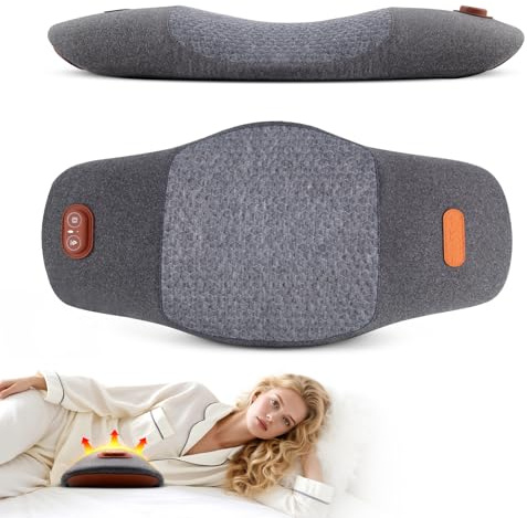 USUIELIGHT Elektrisches Lendenkissen mit Wärme & Vibrationsmassage | Orthopädisches Memory-Schaum-Kissen Lendenwirbel-Stütze gegen Rückenschmerzen, Bürostuhl, Auto, Bett & Sofa, Rückenmassage