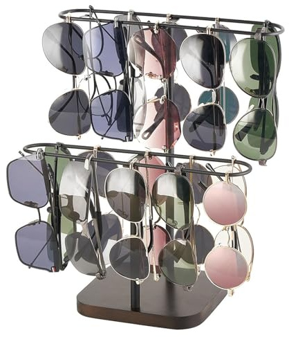 Astralong Sonnenbrillenhalter Doppelstöckig für 20 Brillen, Brillenständer & Organizer für Sonnenbrillen, ideal für Tisch, Kommode, Schreibtisch, Arbeitsplatte, Schlafzimmer