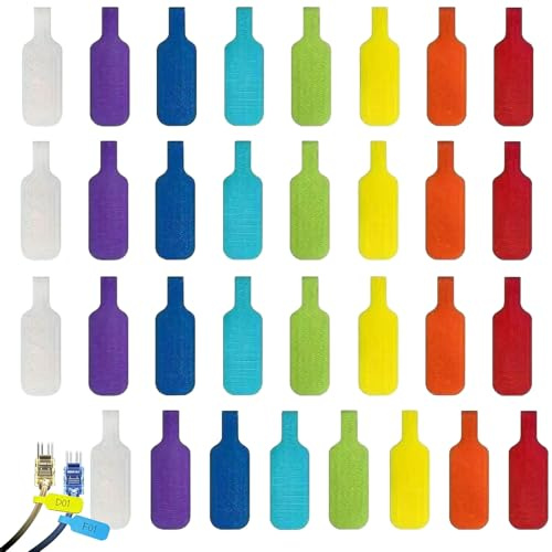 Icetop 40 Pcs Cable Labels, Reusable Colorful Writable Cable Tags for Computer Cable Organization and Identification