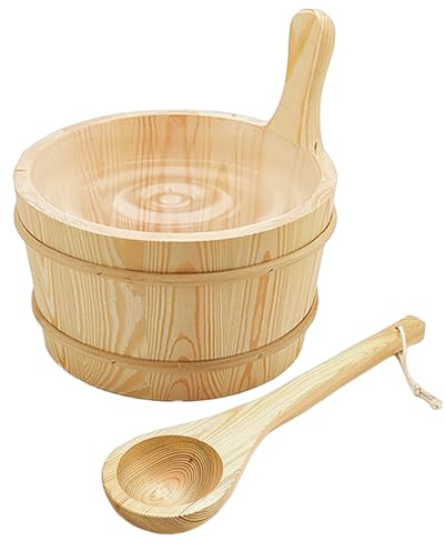 Secchio per Sauna Set Di Da Bagno In Legno Impermeabile Completo