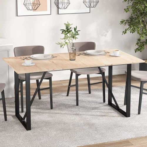 SooIarix 3er Set Tischplatten 80x53x1,7 cm, Rechteckige Massivholz Kiefer Arbeitsplatte, Unbehandeltes Holz für Esstisch & Schreibtisch, Vielseitig
