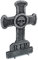 DEGUISE TOI Deko Kreuz Grabstein mit Totenkopf - Grau, Silber