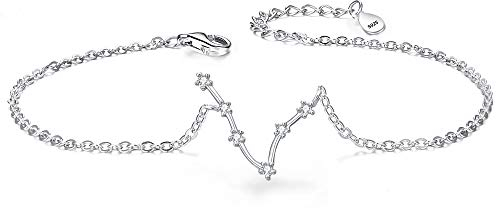 Clearine Armkette Sternzeichen 925 Sterling Silber CZ 12 Sternbild ''Fische'' Einfach Stil Armband für Damen Mädschen