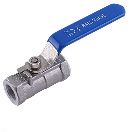 1/2 Zoll Gewinde 1pc Kugelhahn, Ventile Kugelhähne Female Edelstahl SS 304 BSPT für Wasser, Öl und Gas mit blauen Verriegelung Griffe