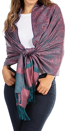 Sakkas 70 x 28 Paisley Selbst Design-Schal/Wrap/Stola - Magenta