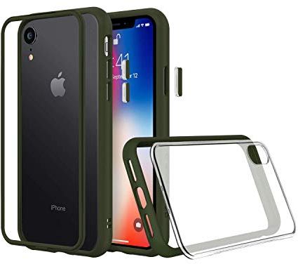 RhinoShield Modulares Case kompatibel mit [iPhone XR] | Mod NX - Anpassbare & stoßdämpfende Schutzhülle im schlanken Design - 3.5 Meter Fallschutz - Camo Grün