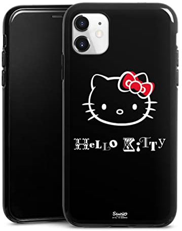 Silikon Hülle kompatibel mit Apple iPhone 11 Case schwarz Handyhülle Kawaii Fanartikel Hello Kitty