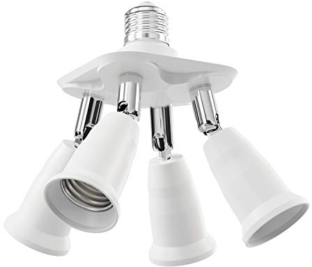 ledscom.de E27 Sockel, 4-fach Splitter-Adapter, weiß