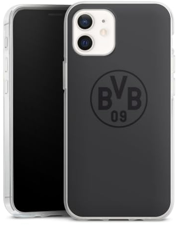 Silikon Hülle kompatibel mit Apple iPhone 12 Case transparent Handyhülle Borussia Dortmund Logo BVB