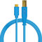 DJ Techtools Chroma Cable USB-C, Hochqualitatives Audio-optimiertes USB-C zu USB-B Kabel (vollständig geflochtene Abschirmung mit zwei Ferritkerndrosseln, Länge: 1.5m mit Klettverschluss), blau