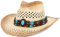 GEMVIE Unisex Straw Cowboy Hat Womens Wide Brim Beach Fedora Straw Hat Western Cowboy Cowgirl Sun Hat