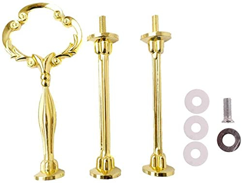 3 Tier Cake Plate Stand Handle fittings Cupcake Stand Tower Dessert Stand Party Pastry Serving Platter Food Display Stand 2 Sets (Gold Sunflower)
