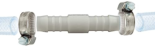 tecuro Schlauchverbinder Tülle Ø 11 mm, mit Edelstahlschlauchschellen - Nylon weiß