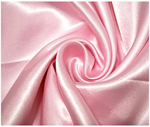Silky Satin Polyester Fabric for Dressmaking Wedding Crafts Quilting Sewing 150cm Wide (500 x 150cm / 197 x 60, Baby Pink)