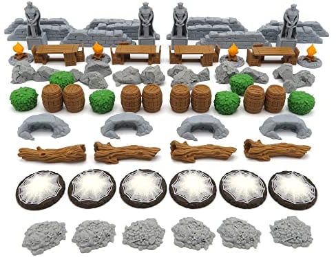 BGExpansions – Szeneriepaket für Der Herr der Ringe: Reise durch Mittelerde™ und die Erweiterung „Schattenhafte Pfade™“ | 62 Teile | Detaillierte Szeneriekacheln für EIN immersives Spielerlebnis